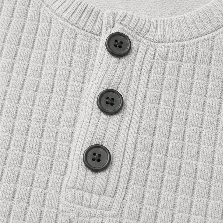 Wearla – Żebrowany top typu Henley z dzianiny waffle