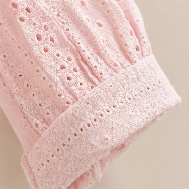 Wearbella – Blus z falbanami i urringning w v-ringning, lång ärm