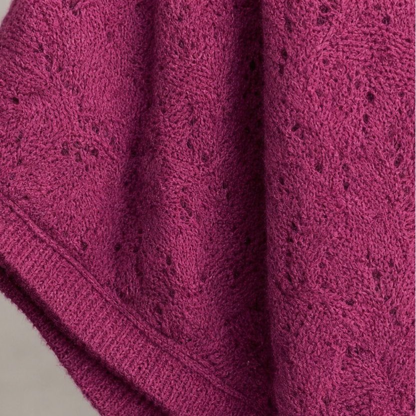 Cowl &amp; Bloom – Dzianinowy top z urringning w v-ringning w diamentowy mönster