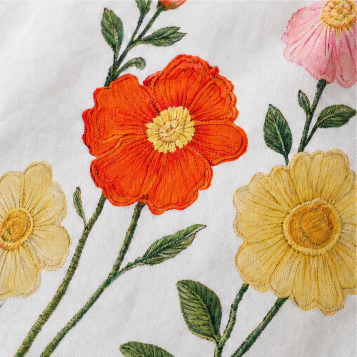 Lunabloom – Blus z broderad wzorem w kwiaty z kołnierzykiem