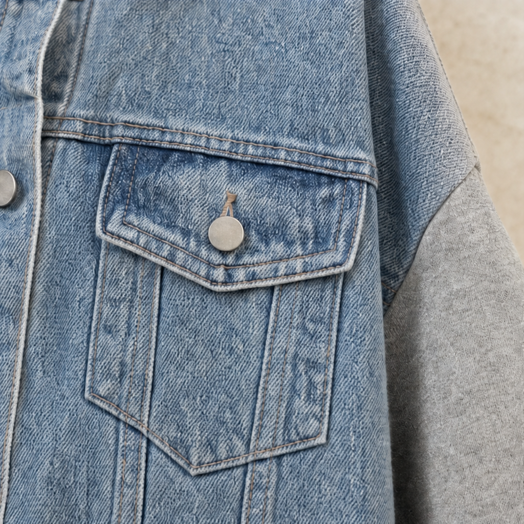 Denimova – Kurtka z kapturem w stilu washed denim