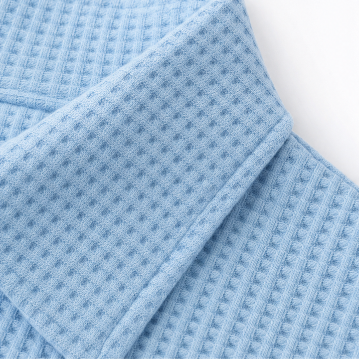 Waffield – Blus polo z dzianiny waffle z otwartym kołnierzem