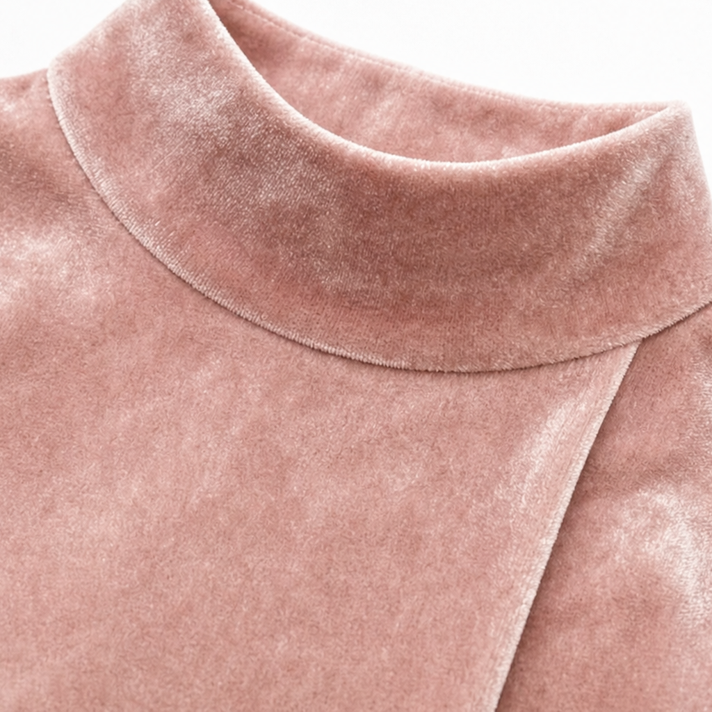 Draperie – Asymetryczny Set Welurowy z Górą i Spodniami