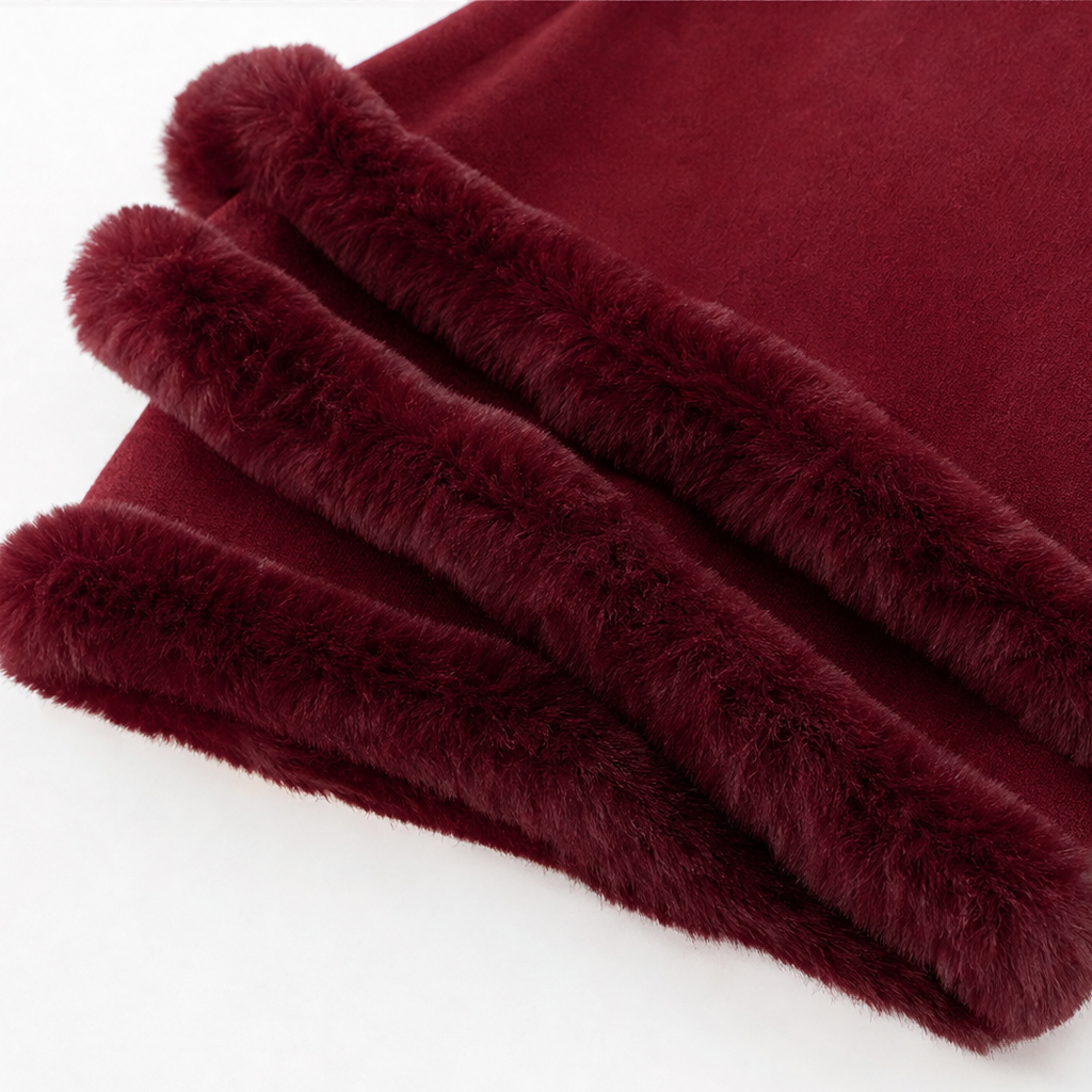 Wearbella – Kaptur z dzianiny z finish z futra