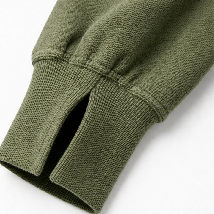 Draperie – Koszulka Henley z Suwakiem i Surowymi Krawędziami