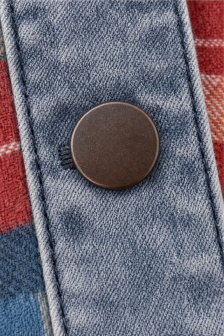 Havelyn – Kofta dzianinowy z kapturem i finish z denimu