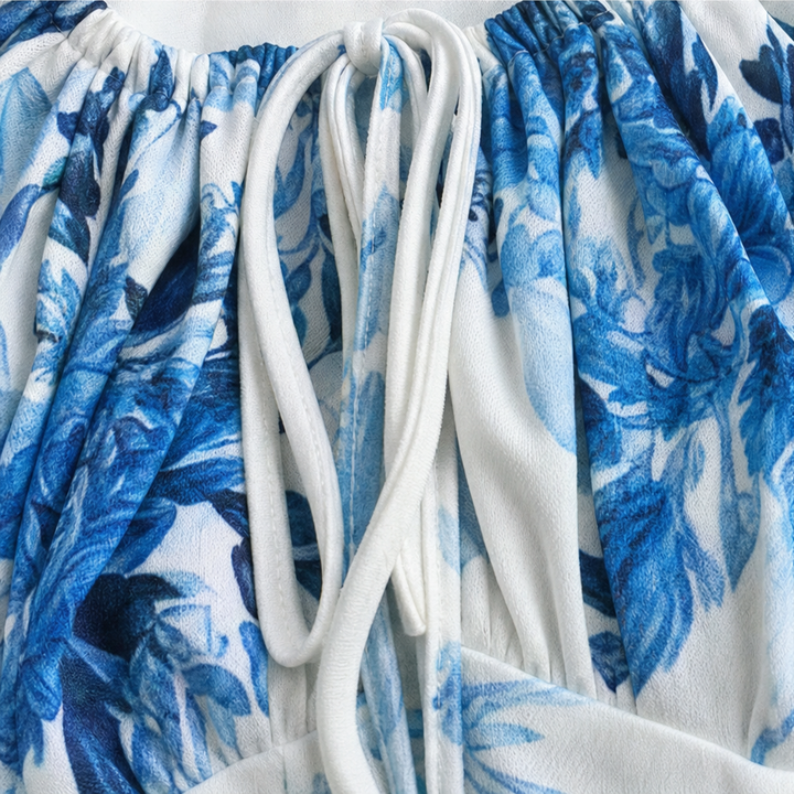 Wearbella – Blommig Klänning Maxi z Wiązaniem på Przodzie