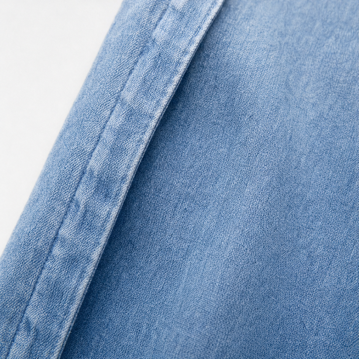 Ruffledenim – Kofta z finish falbaną w stilu dżinsowym, otwarty framtill