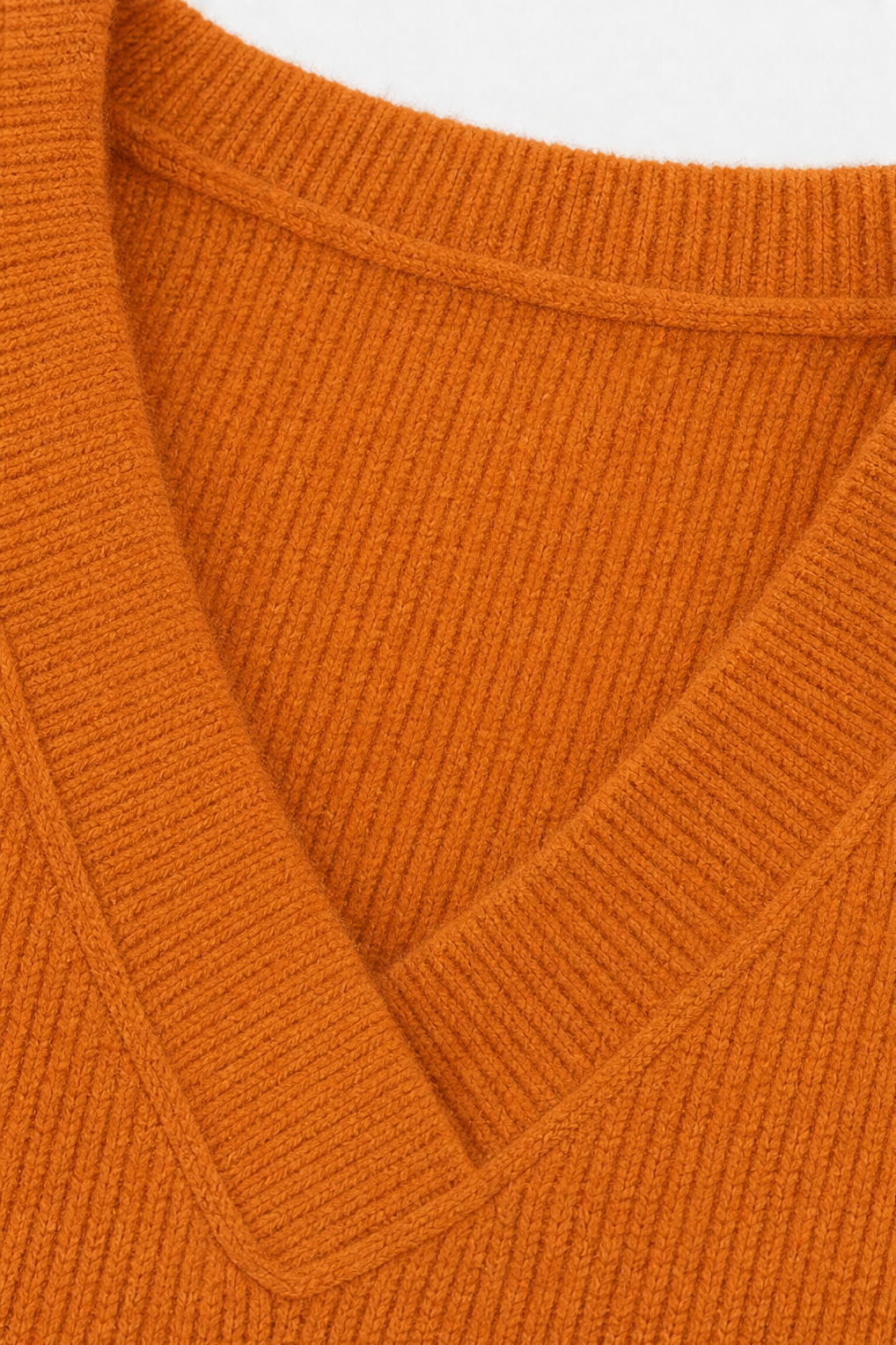 Softline – Tröja z urringning w v-ringning i prążkowanym finish