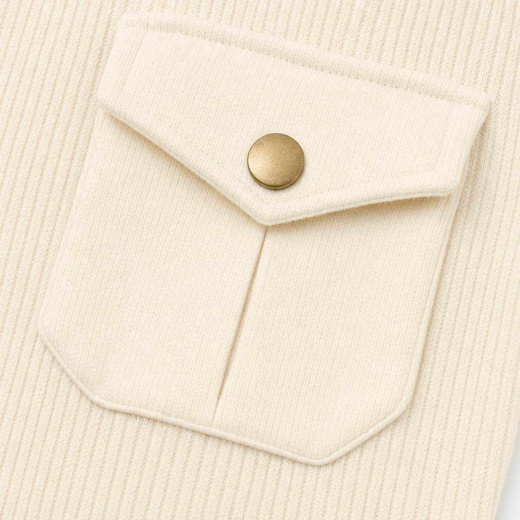 Ribette – Lång ärm z urringning Henley w prążki