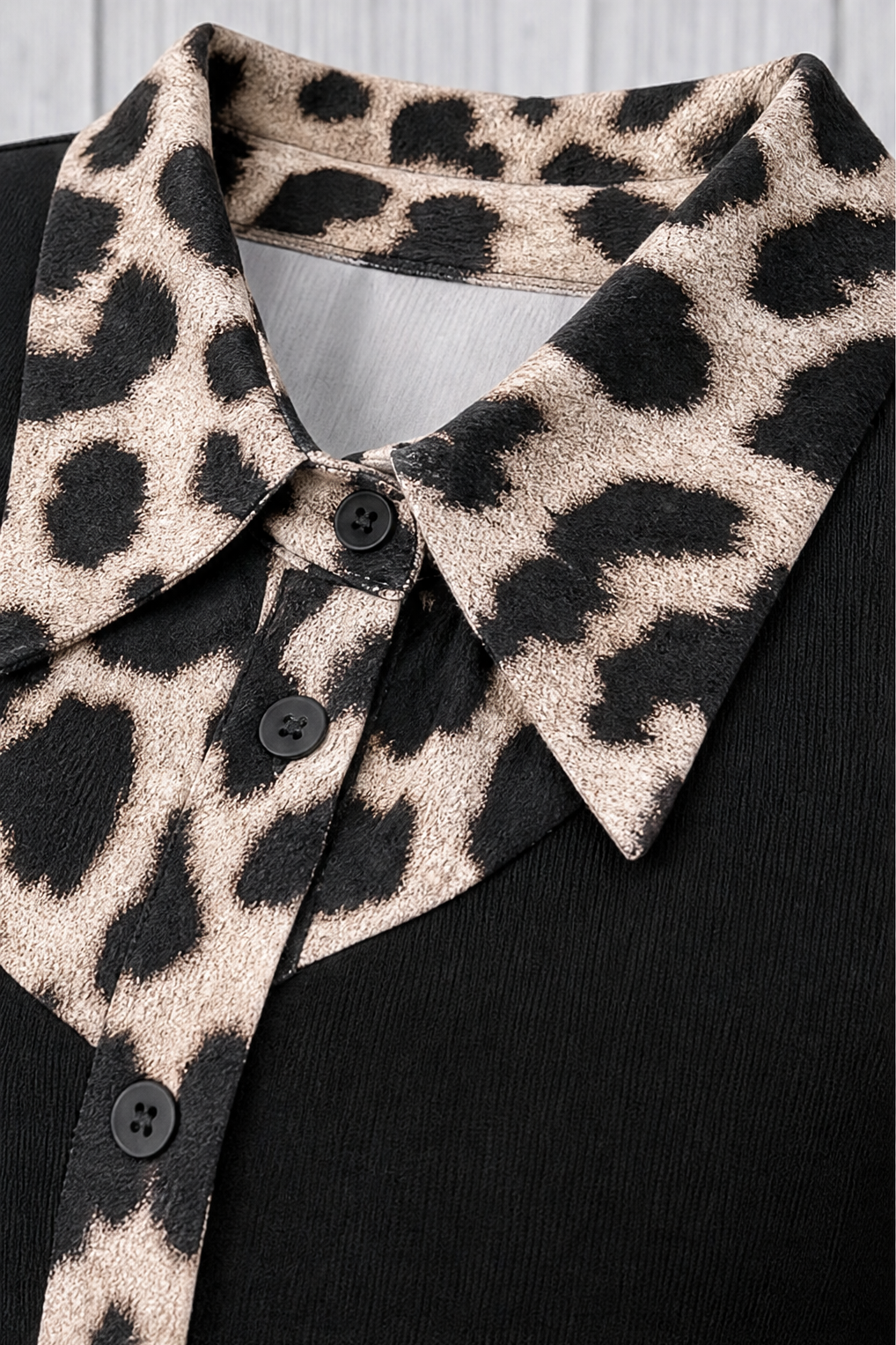 Wearbella – Blus Peplum w Färgowe Bloki z Wzorem Lamparta