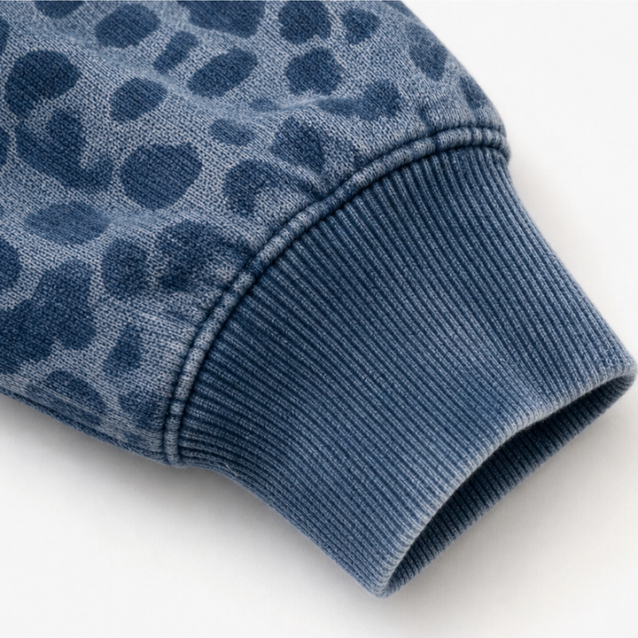 Wearluxe – Tröja z kapturem z nadrukiem w leopardmönster