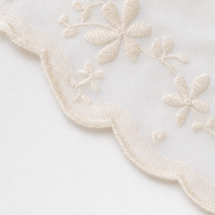 Wisplin – Broderad zasłona z kwiatowym wzorem, transparent, för związania