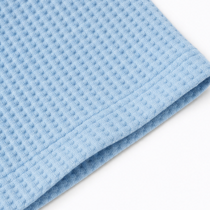 Waffield – Blus polo z dzianiny waffle z otwartym kołnierzem