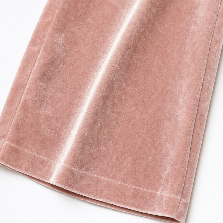 Draperie – Asymetryczny Set Welurowy z Górą i Spodniami