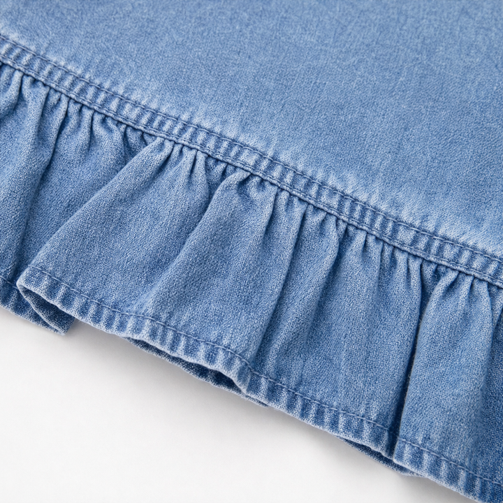 Ruffledenim – Kofta z finish falbaną w stilu dżinsowym, otwarty framtill