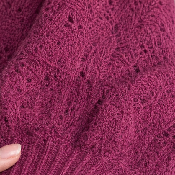 Cowl &amp; Bloom – Dzianinowy top z urringning w v-ringning w diamentowy mönster