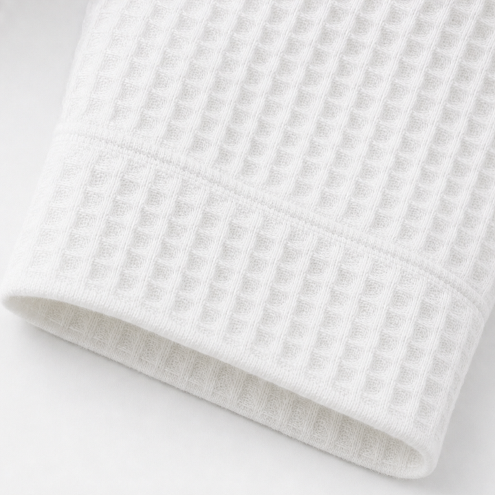 Wearbella – Tröja z kołnierzykiem i guzikiem z dzianiny waffle