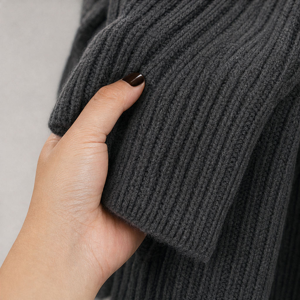 Cozyelle – Tröja Klänning z RęKaffemi Raglan i Hög Kołnierzem
