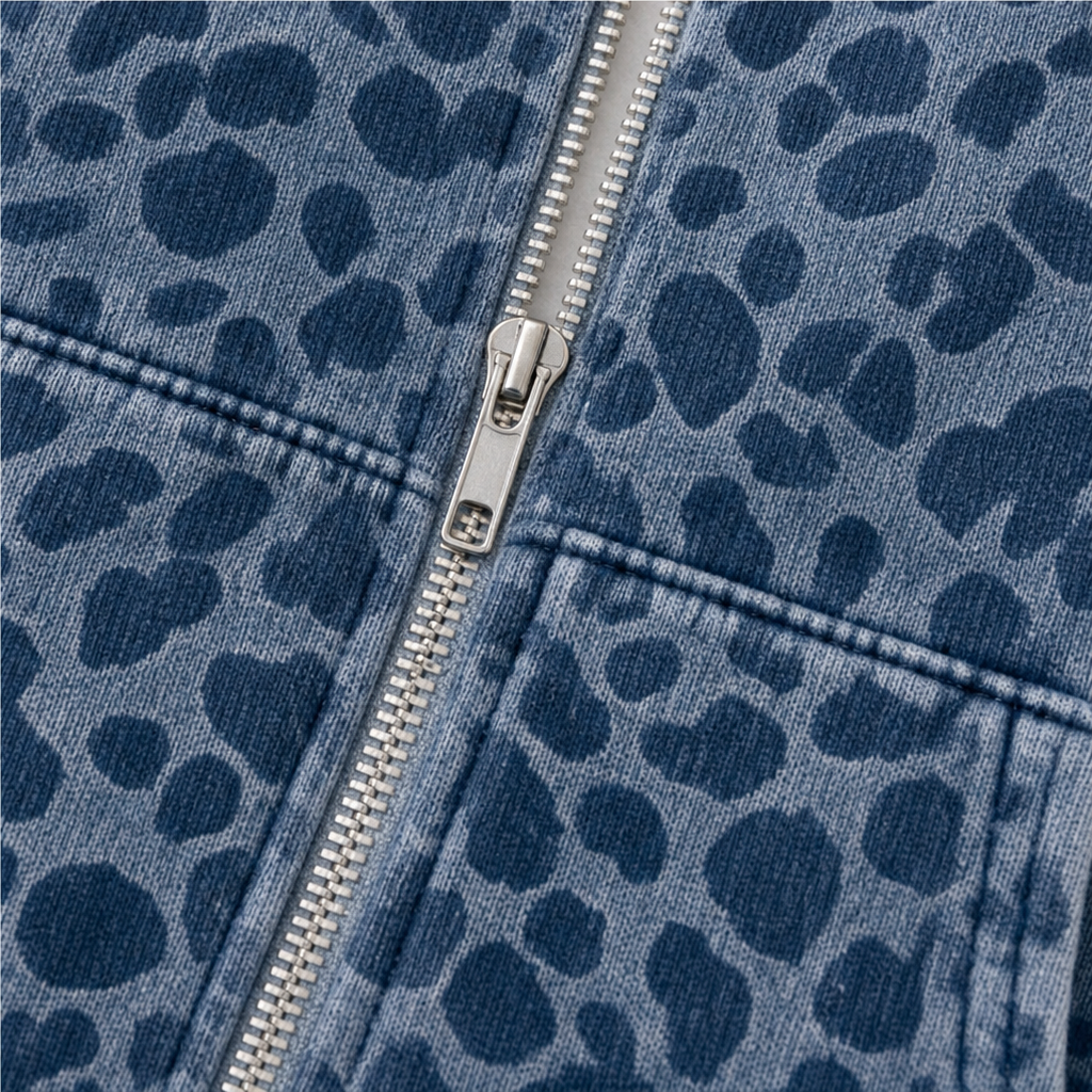 Wearluxe – Tröja z kapturem z nadrukiem w leopardmönster