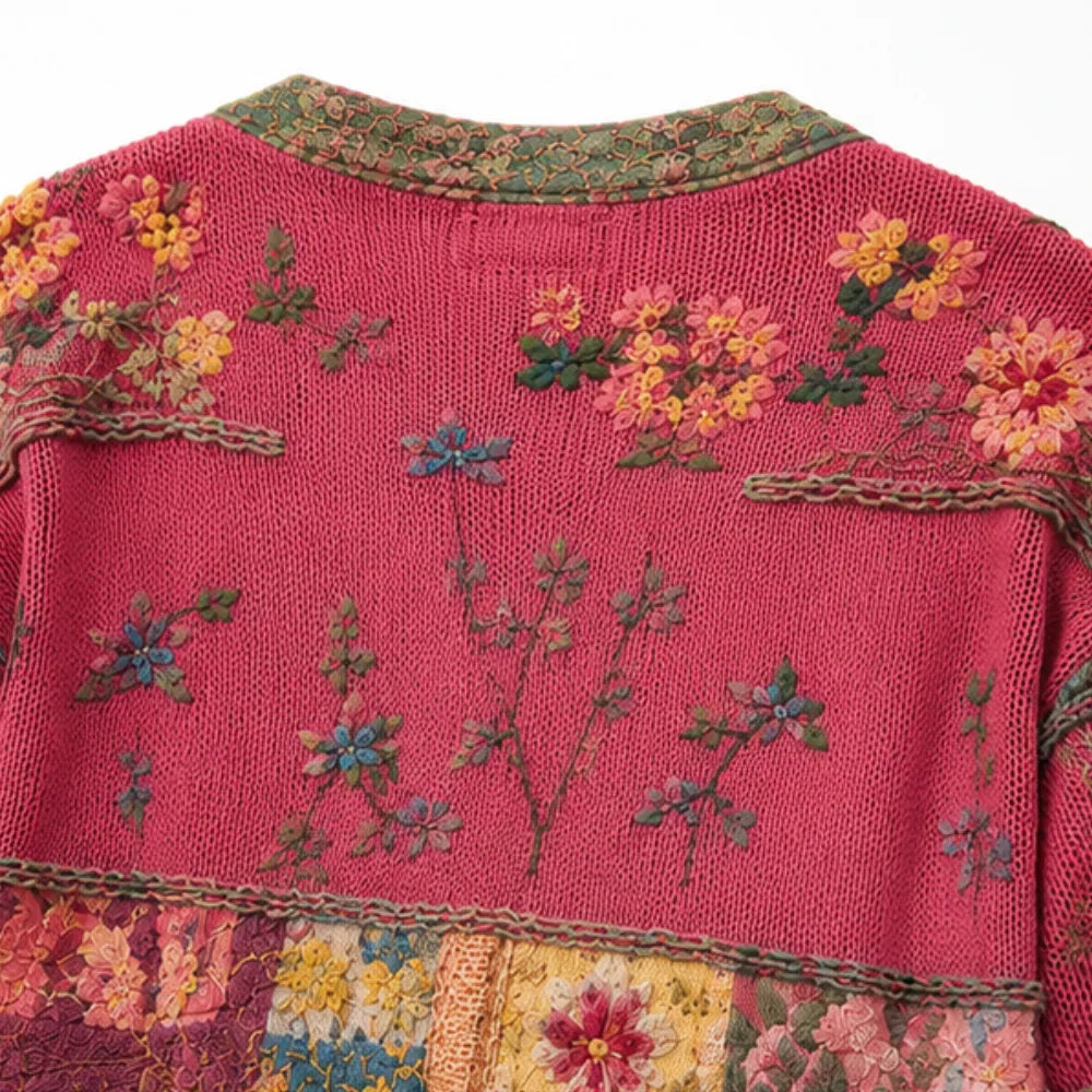 Solenne – Blommig Kofta Boho w Stilu Patchwork
