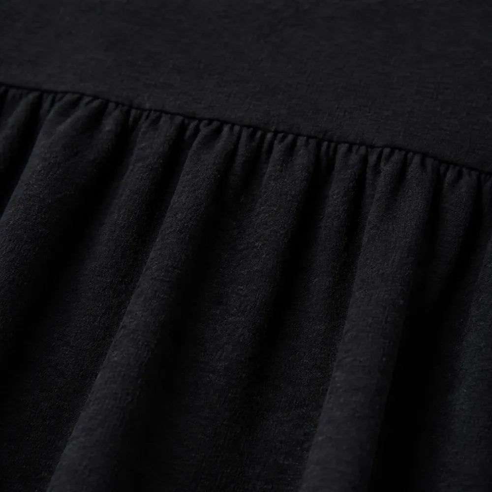 Vivelyn – Lös blus babydoll z urringning w v-ringning i falbaniaste rękawki