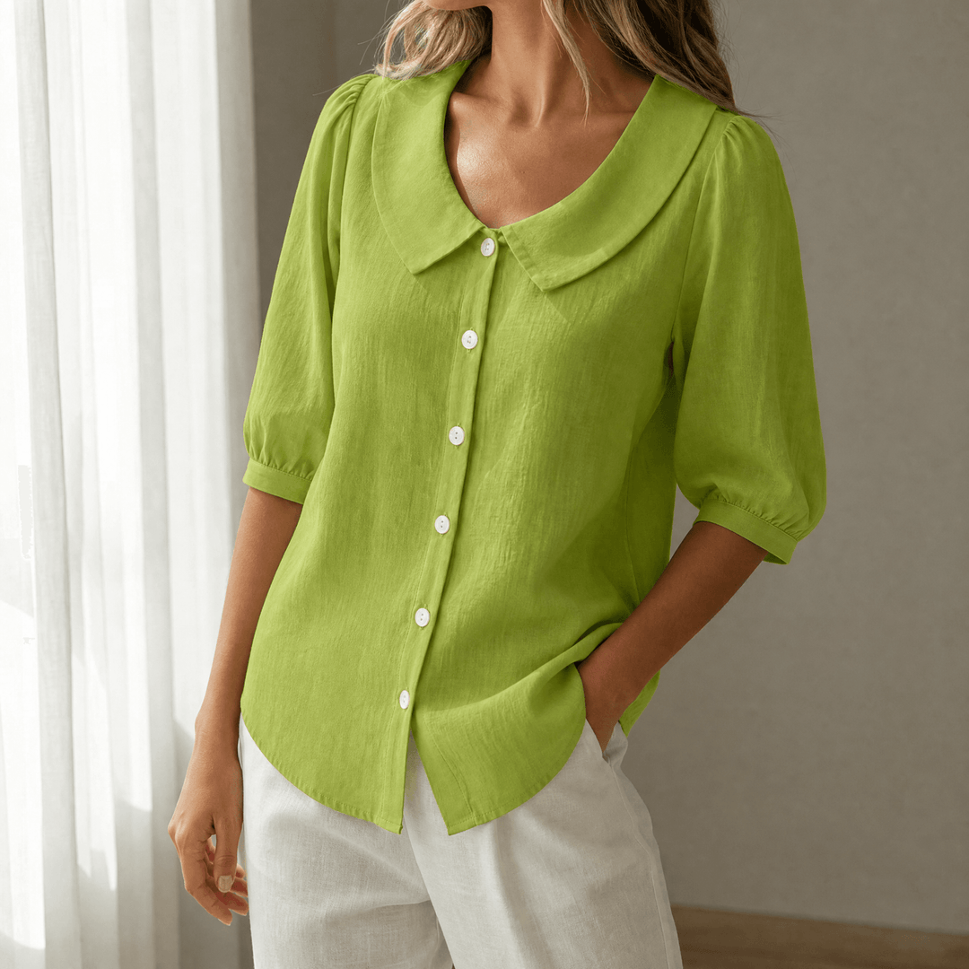Collaré – Blus z retro kołnierzykiem Peter Pan på knappar