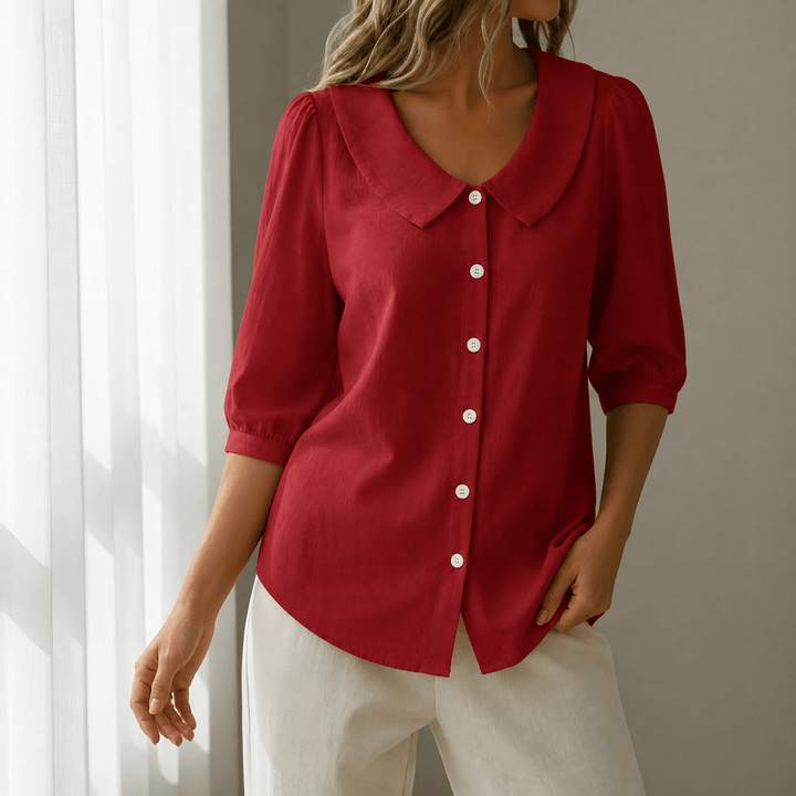 Collaré – Blus z retro kołnierzykiem Peter Pan på knappar