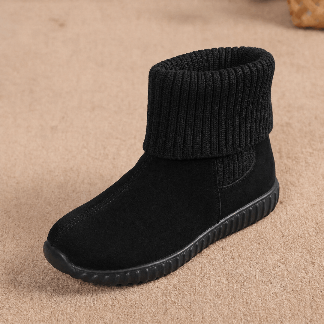 Cozella – Dam mocka boots ankelhöga z dzianinowym mankietem