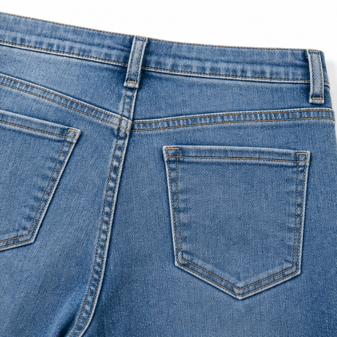 Cuffova – Dam jeansy capri med hög midja i mankietami