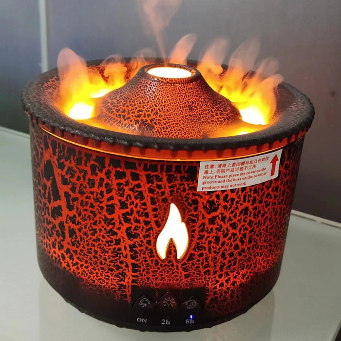 Vackerljus Vulkanformad doftspridare med flameffekt och rökringar