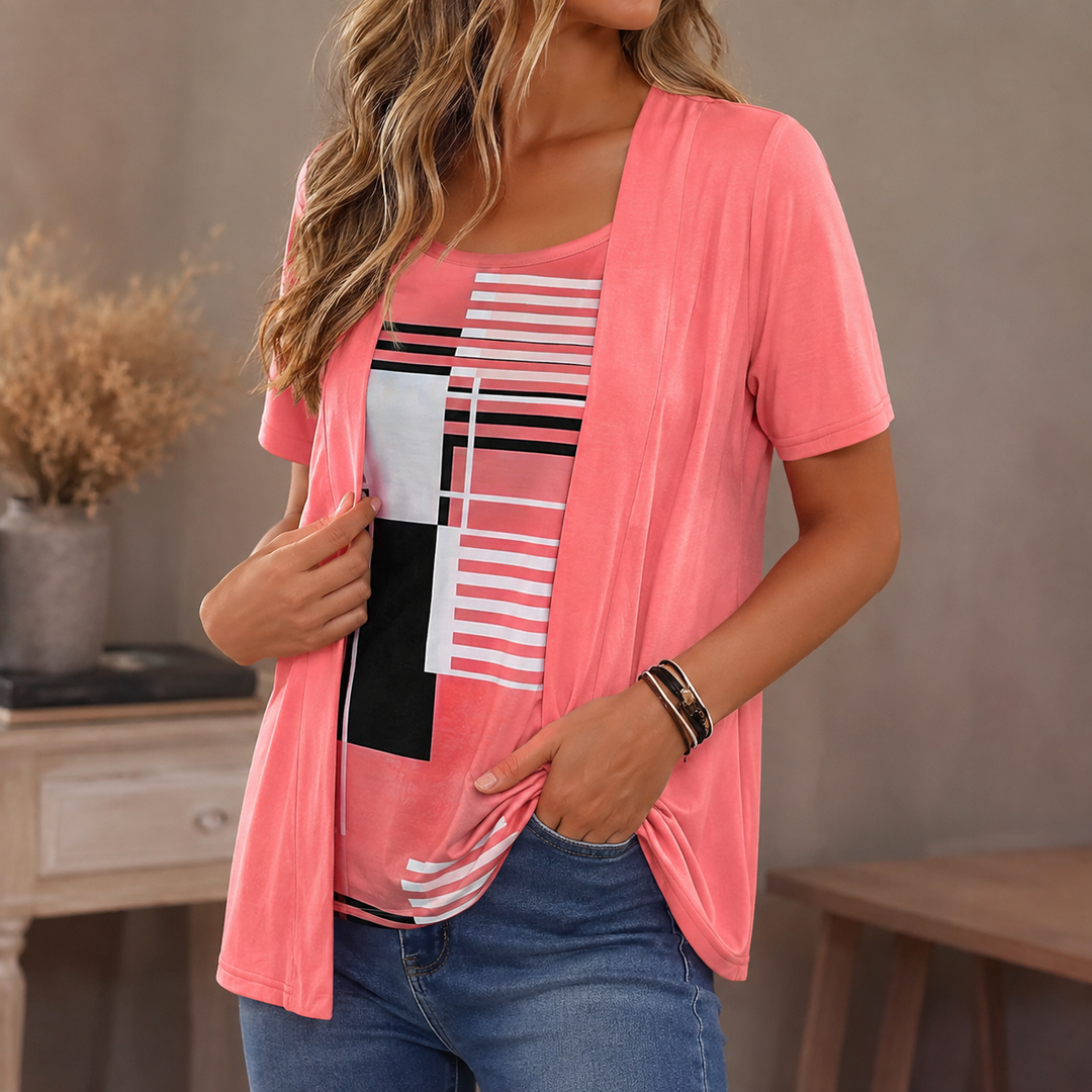 Wearbella – Top w stilu warstwowym z färgowymi blokami