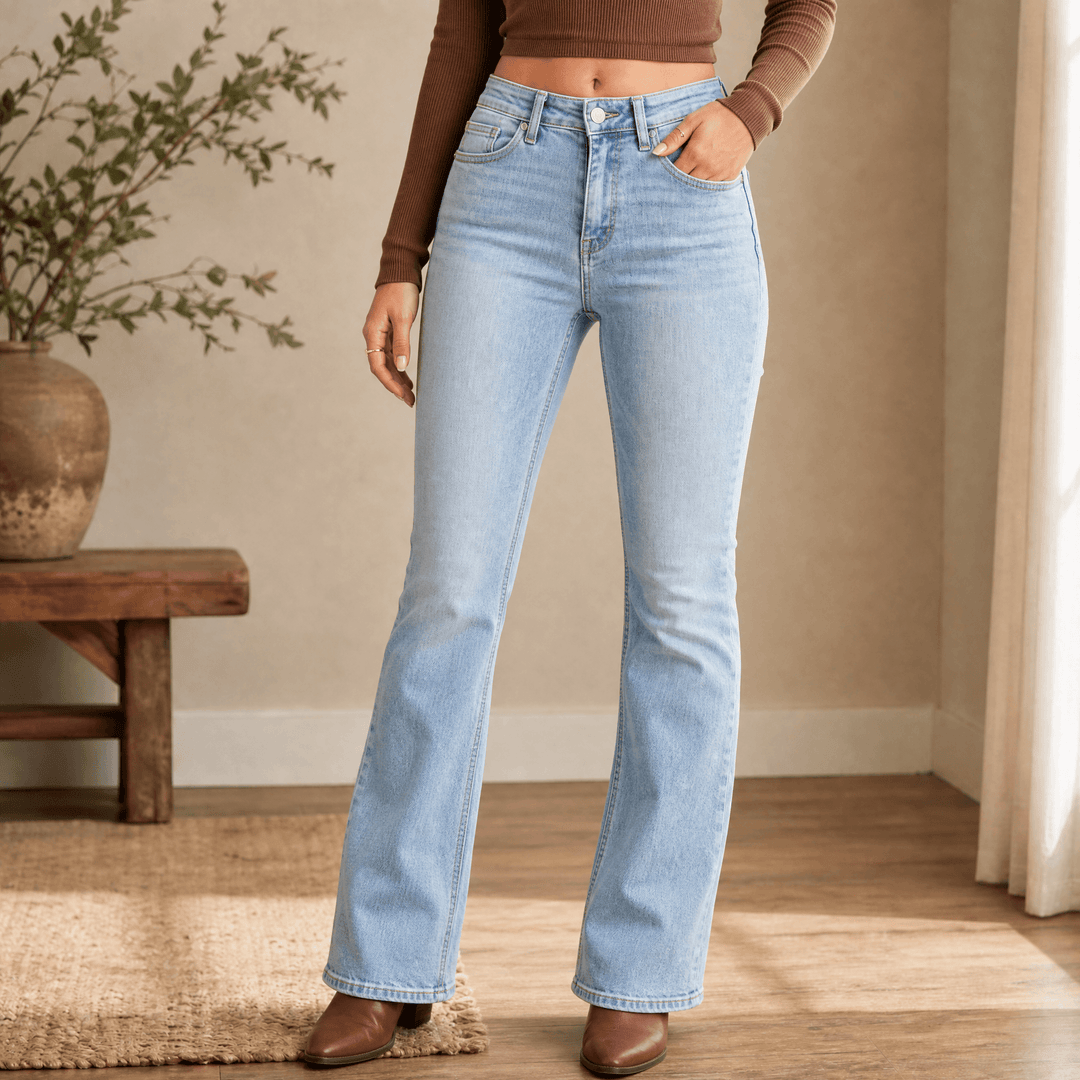 Denalia – Byxor bootcut för kvinnor wygładzające mage