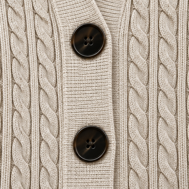 Elara Knit – Lång Kamizelka w Stilu Splotu Kablowego