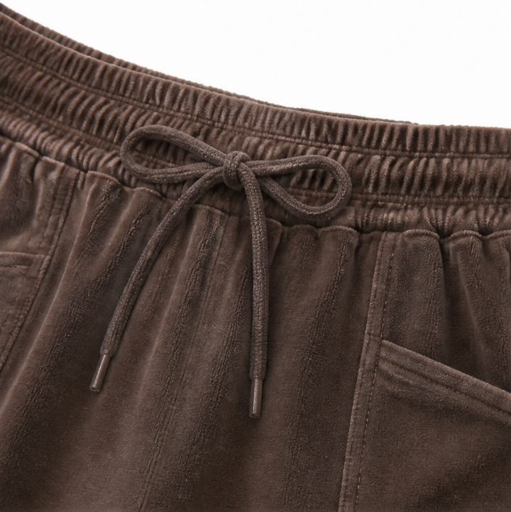 Draperie – Breda Byxor z Snöre z Rybkowego Weluru