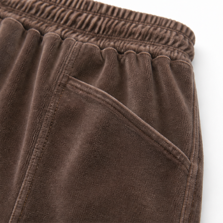 Draperie – Breda Byxor z Snöre z Rybkowego Weluru