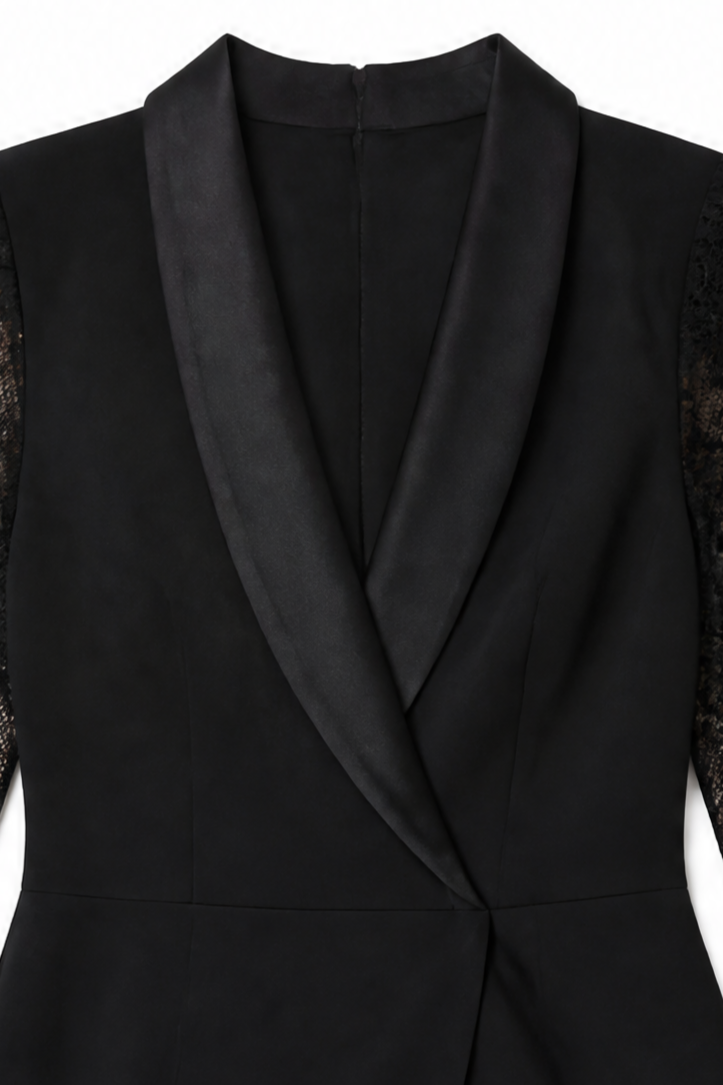 Draperra – Klänning koktajlowa bodycon z koronkowymi ręKaffemi