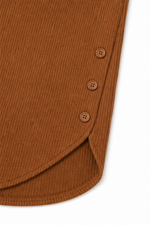 Corduvie – Koszulka Henley z guzikiem w stilu korduroy