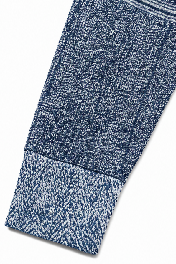 Layerlyn – Blus dzianinowa z denimu w patchworkowym wzorze