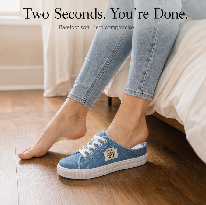 Vellora – Zniszczone Denim Sneakers Slip-On