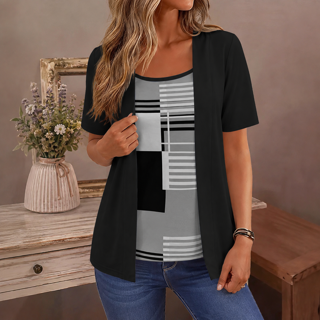 Wearbella – Top w stilu warstwowym z färgowymi blokami