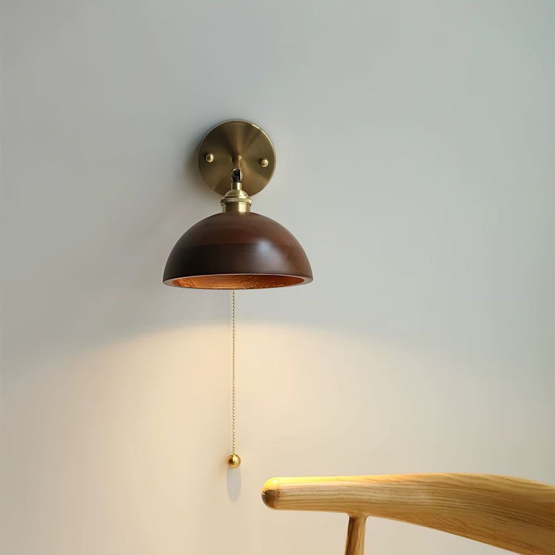 Vintage Trä Vägglampa