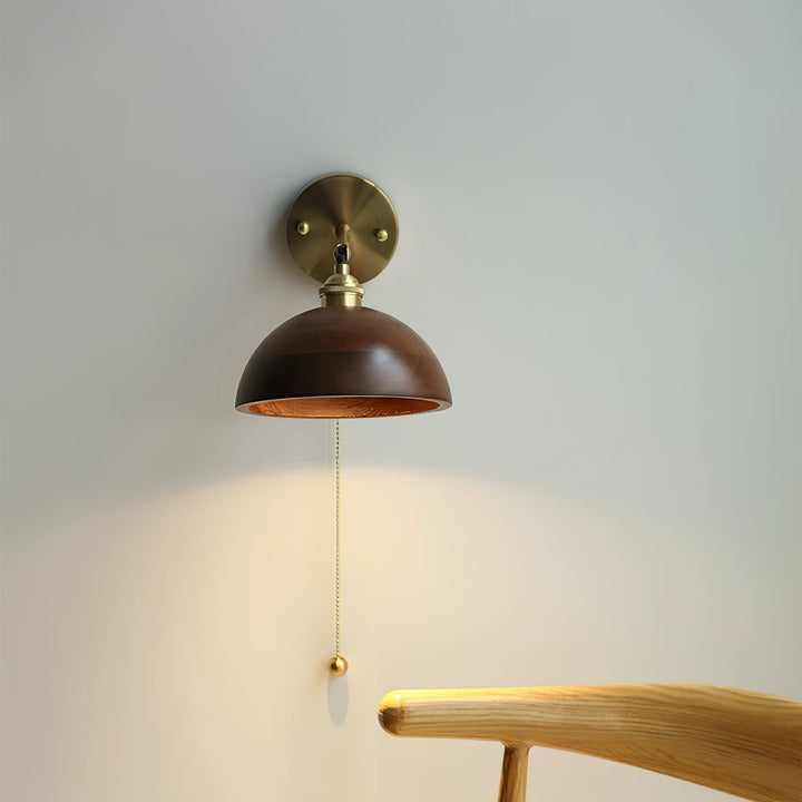 Vintage Trä Vägglampa