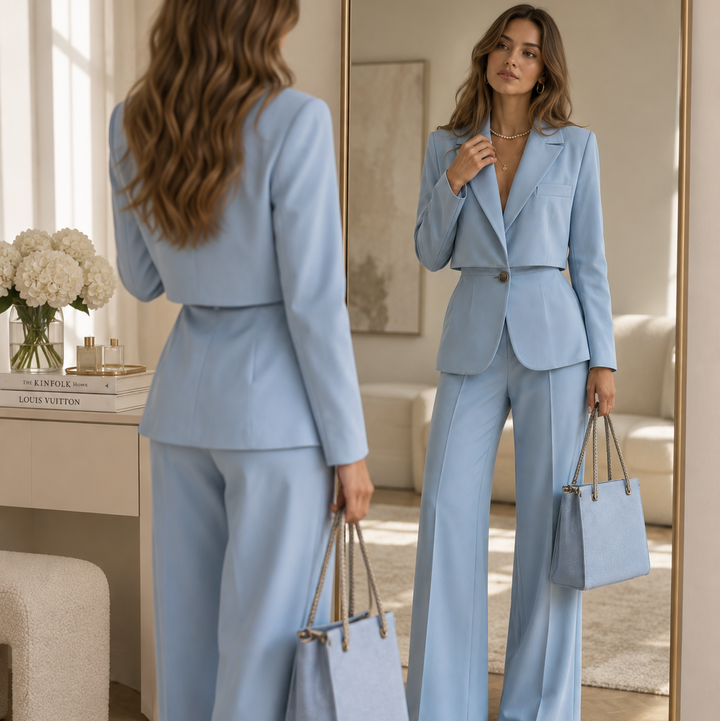 Wearbella – Żakiet z klapami i set byxor w warstwowym utseende