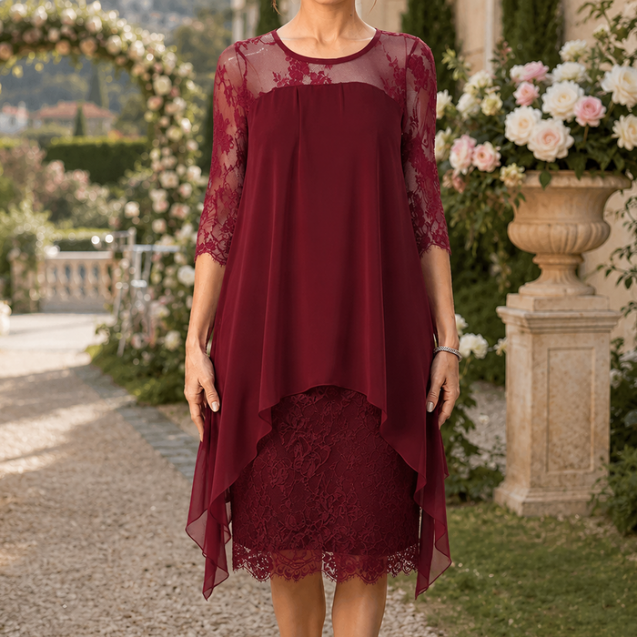 Wearbella – Klänning w stilu koronkowym z asymetrycznym dołem, som verkligen pasuje