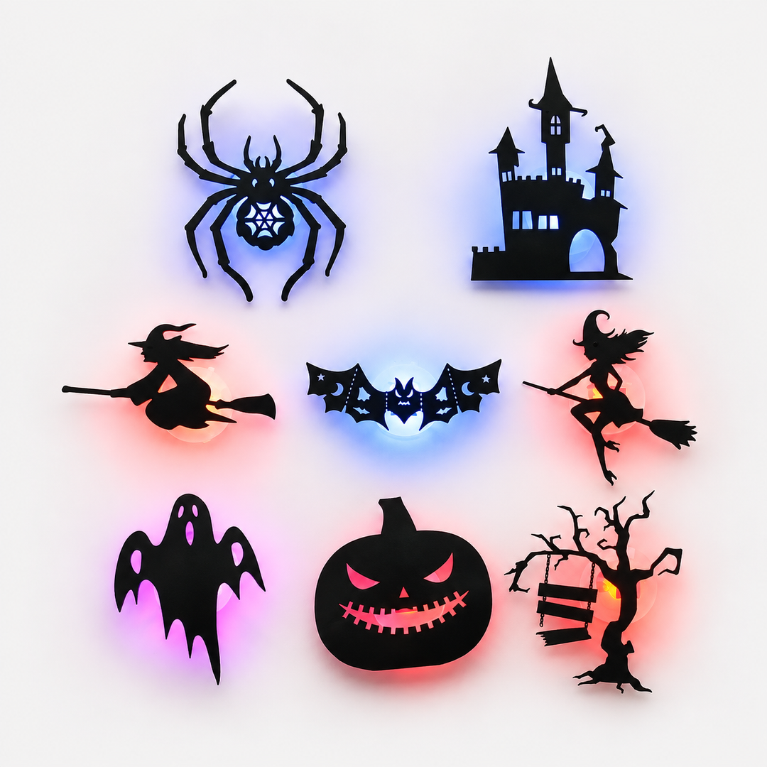 Glowmery – Podświetlana Naklejka på Vägg i form av Sylwetki på Halloween