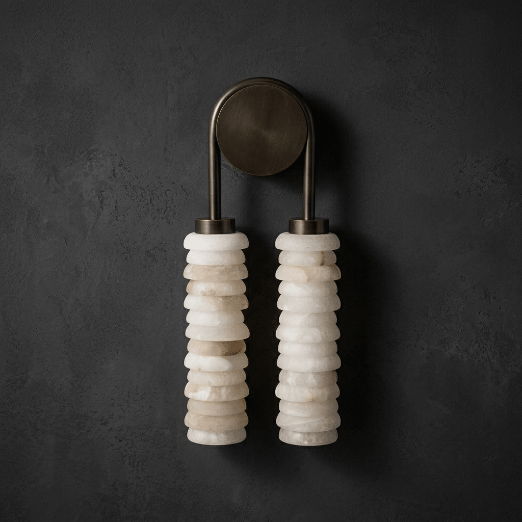 Calla Ribbed Alabaster Vägglampa