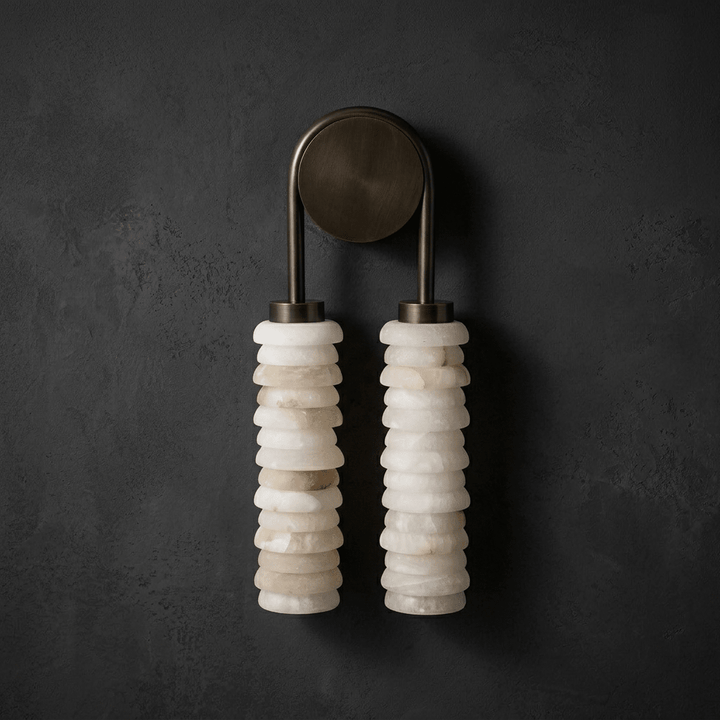 Calla Ribbed Alabaster Vägglampa