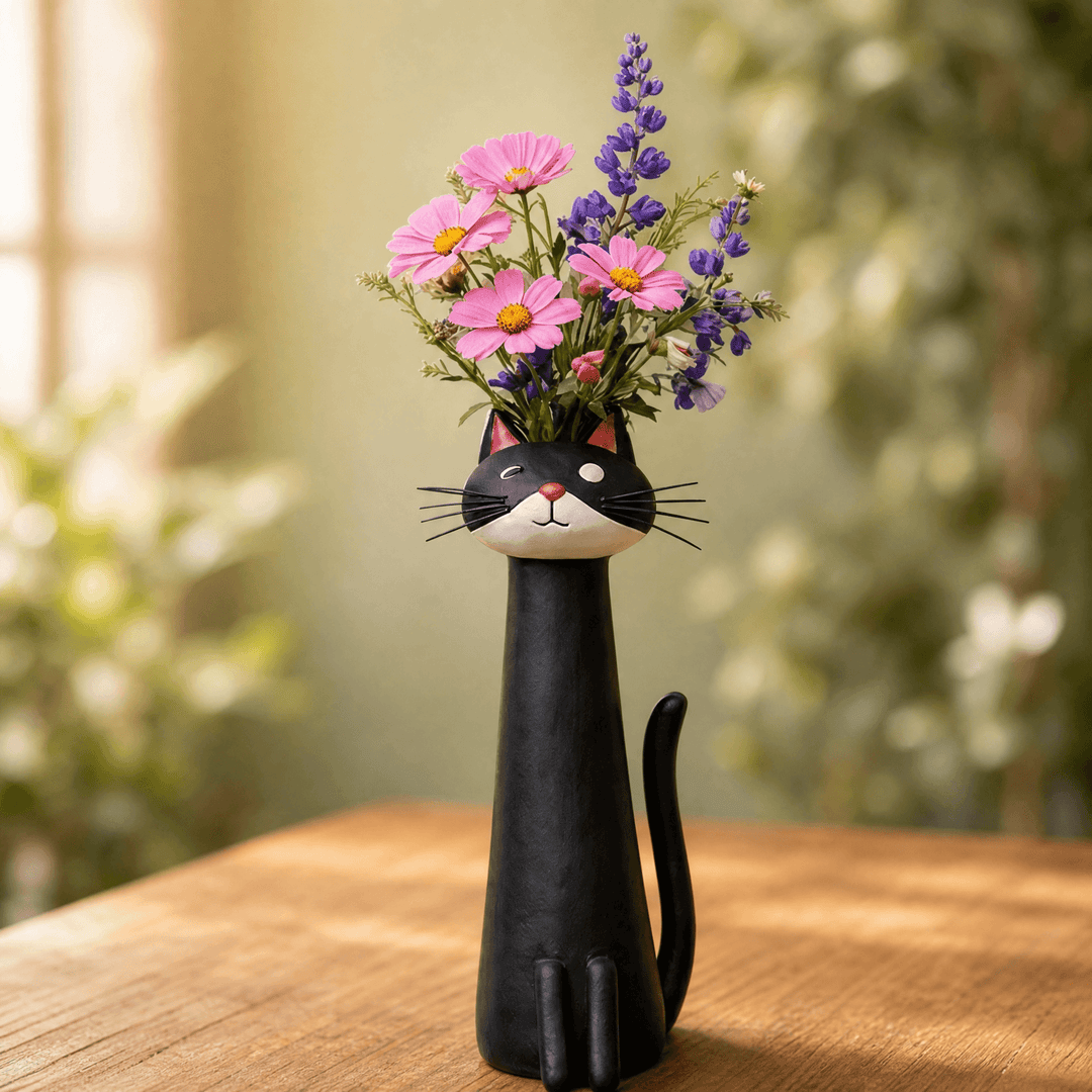 Felina – Handgjord ceramiczny wazon på kwiaty i form av katt