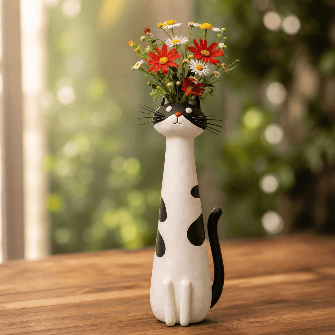 Felina – Handgjord ceramiczny wazon på kwiaty i form av katt